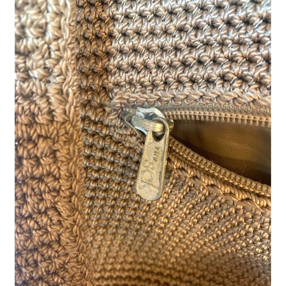 The Sak Crochet Backpack Purse Taupe Tan Boho Knit Sling Bag Vintage Y2K Large